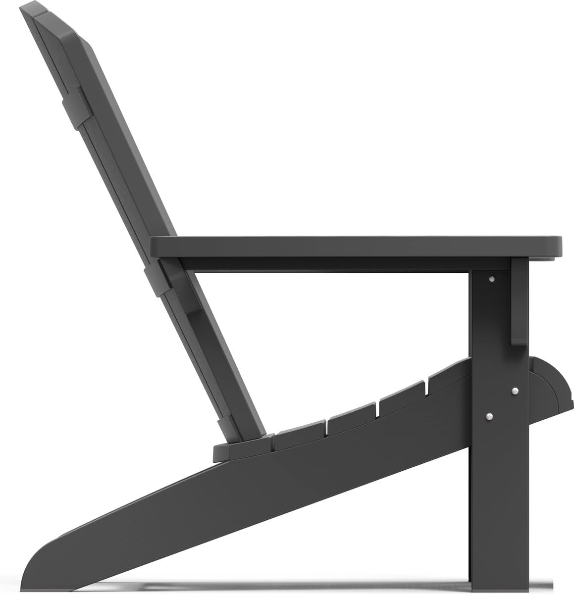 Keter Gartenlounge-Set - 2X Troy Adirondack Gartenstuhl mit Luzon Beistelltisch, Wetterfest, Holzoptik, Graphit, 85x80x96,5cm