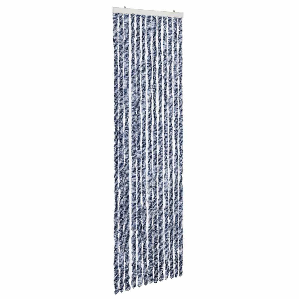 vidaXL Insect Curtain Removable Mosquito Fly Bug Door Net Guard Protection Screen Mesh Blind Pelmet Blue White and Silver 56x185cm Chenille