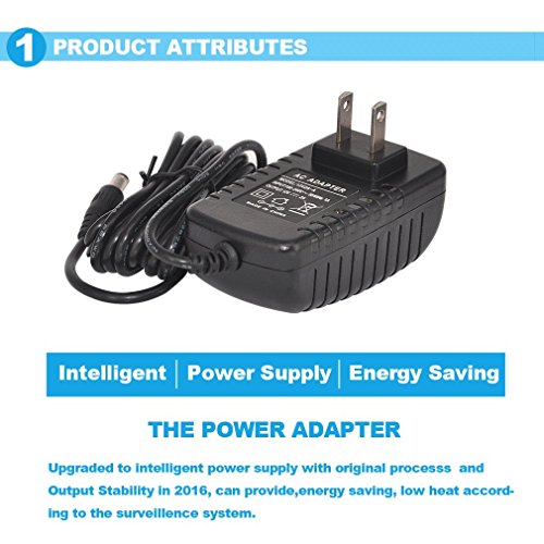TMEZON 12 Volt 2A Power Adapter Supply AC to DC 2.1mm X 5.5mm Plug 12v 2 Amp Power Supply Wall Plug Extra Long 8 Foot Cord
