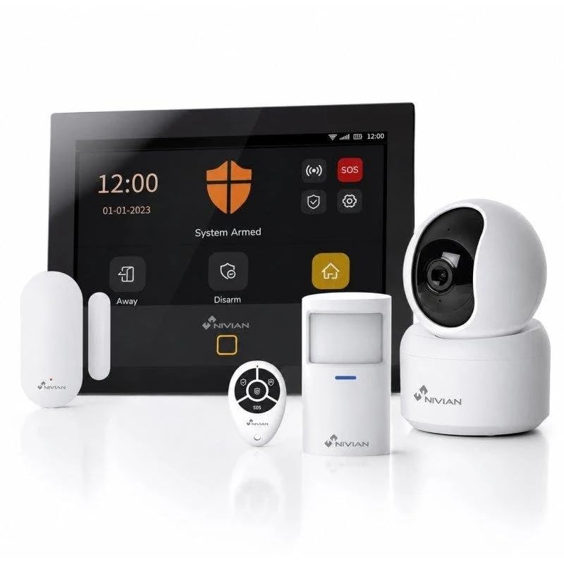 Alarma Nivian Pack WiFi gsm 4G Inalámbrica Interior Sensor Movimiento Apertura Sirena Exterior