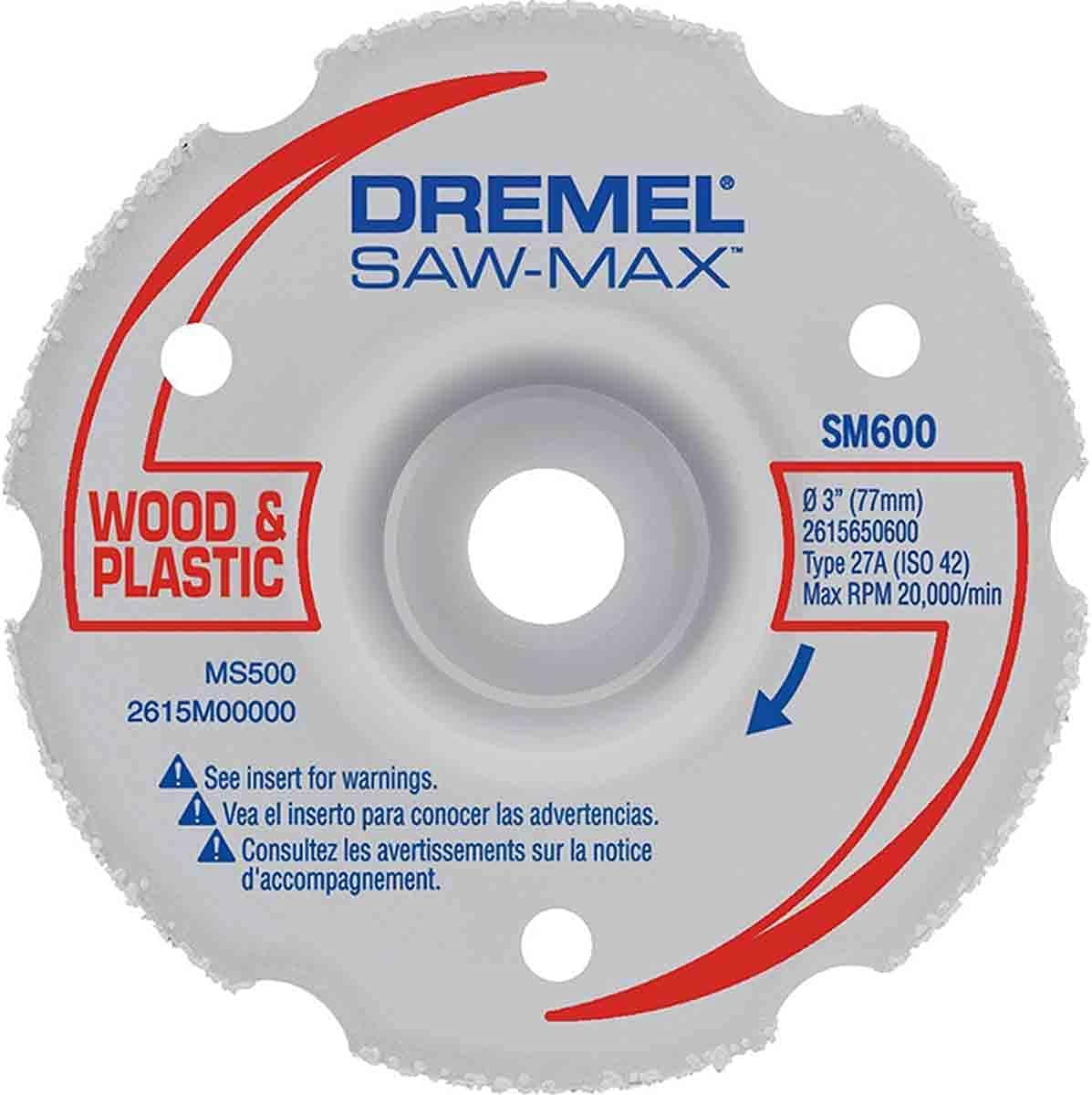 Dremel SM600 3-Inch Wood & Plastic Flush Cut Carbide Wheel, Gray