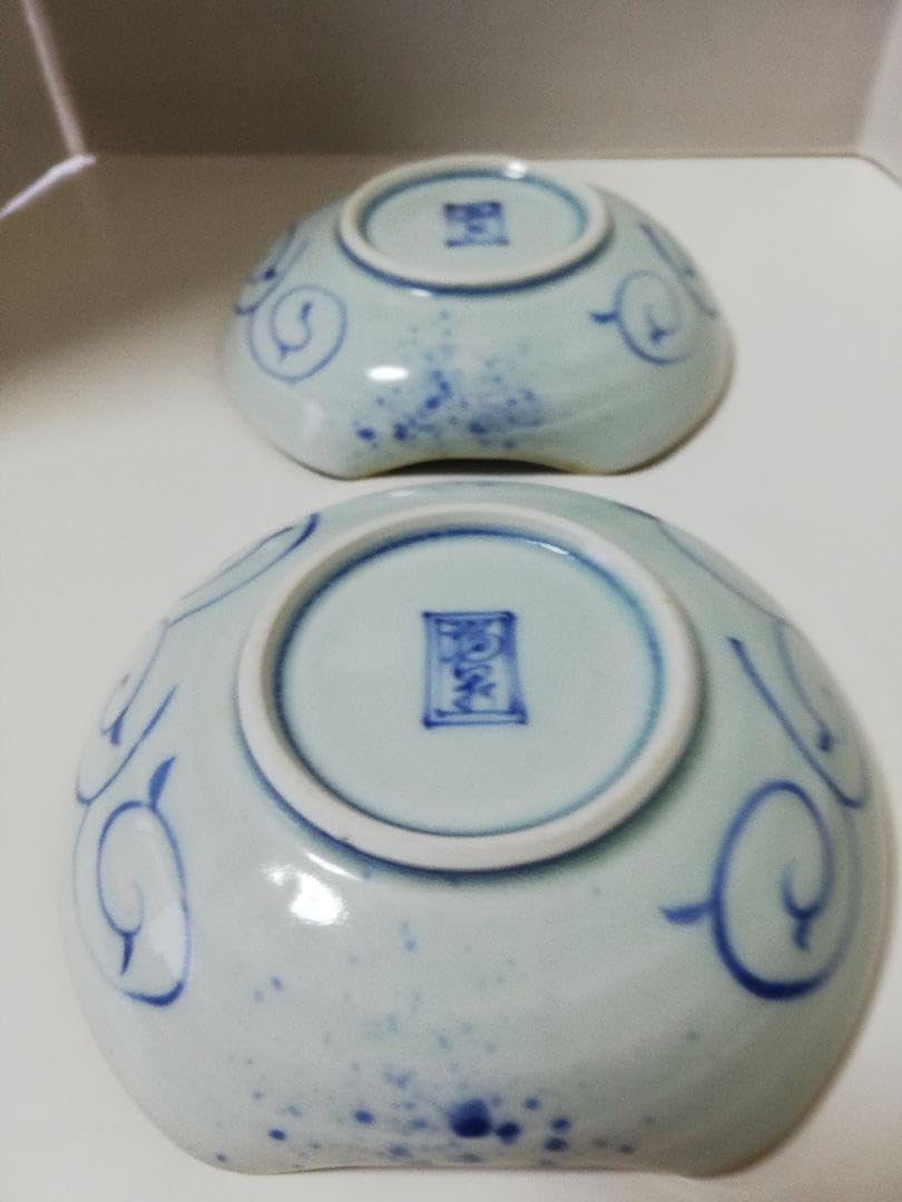 福泉窯　鯛波　耳付変形鉢 Amazon.co.jp: ◎お済 有田焼 福泉窯 染付変形深皿と雅峰窯 染付