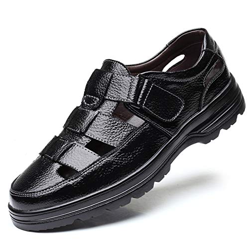 Veslexth Men Business Working Sandals Man Summer Office Breathable Loafers Leather Walking Slip-on Casual Oxfords Male Cocktail Party Fashion Dress Formal Shoes