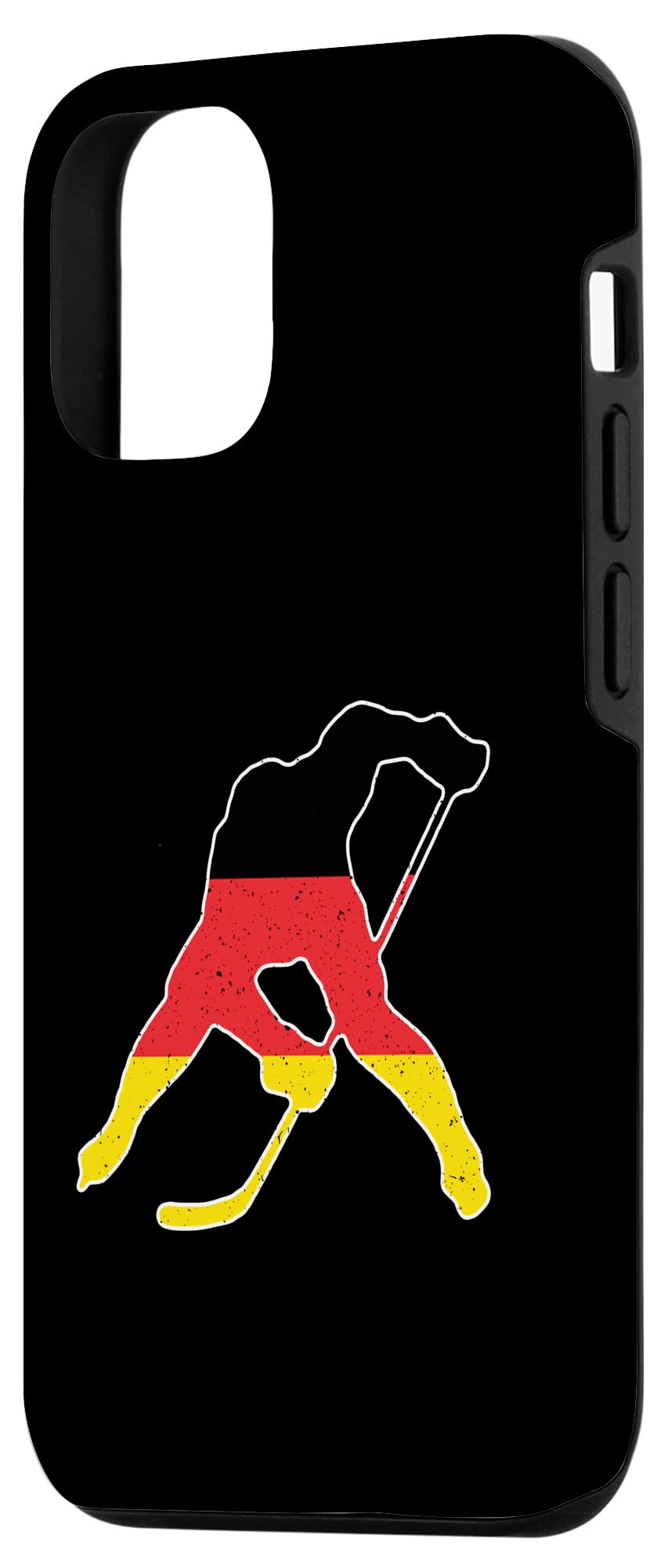 iPhone 14 Pro Vintage Germany Flag In German Hockey Player Silhouette Case - Image 2