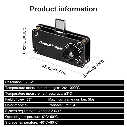 Caméra thermique Irfora Type C : mesure de température précise sur Android - 5