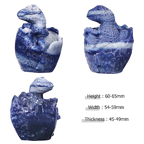 mookaitedecor Blue Aventurine Crystal Baby Dinosaur Ornament Collectible Figurine - Image 2