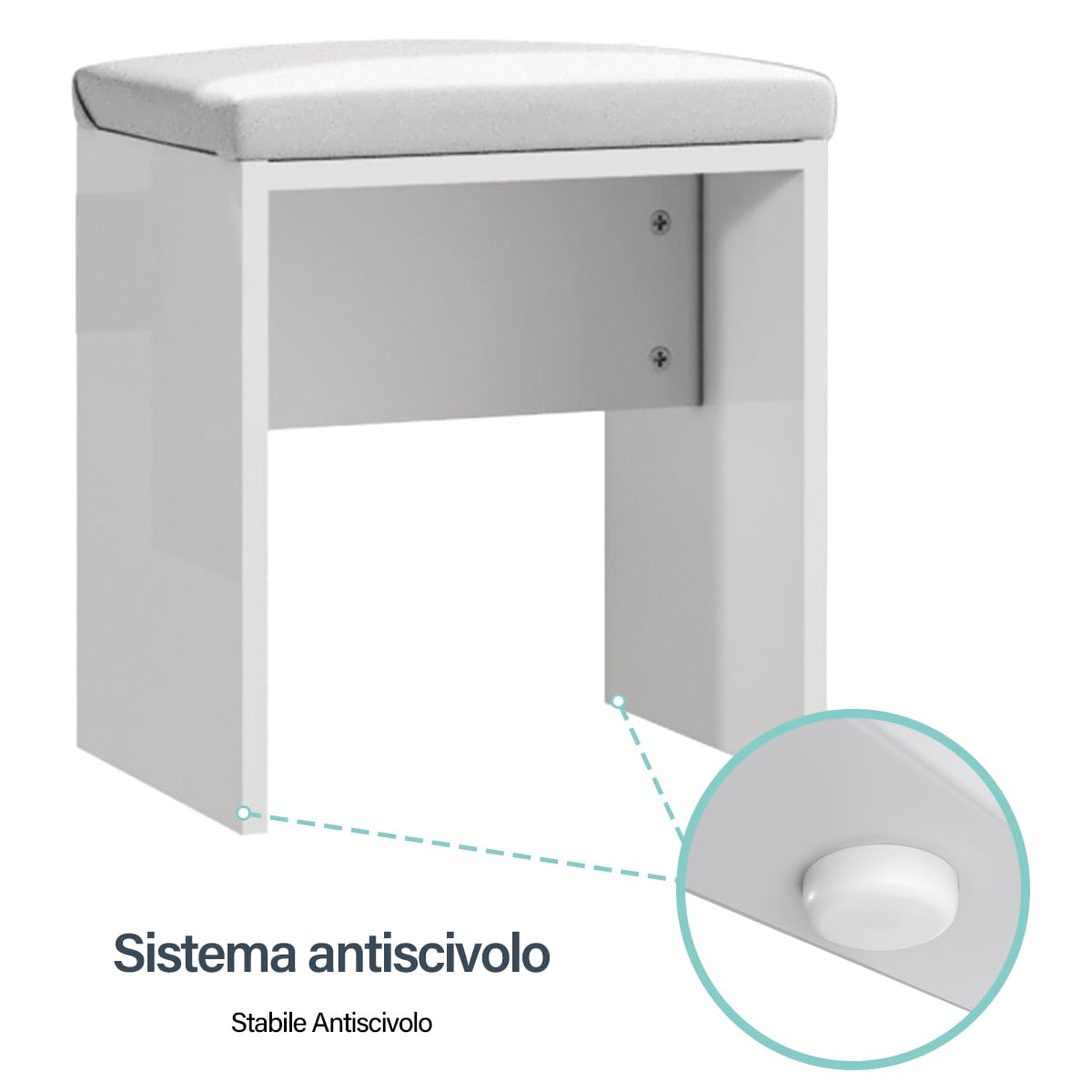 SONNI Toeletta Trucco con Luci, Tavolo da Trucco con Specchio e Sgabello,con Lampadine Luce a 3 Toni Luminosità Regolabile LED 108x40x140cm Bianco