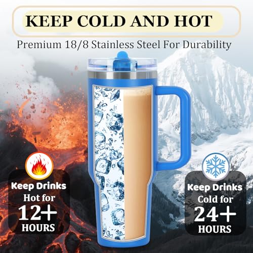 Tswofia 15 Pack 40 oz Tumbler with Handle Bulk and Detachable Leak proof Flip Straw Lid, Double Wall Vacuum Insulated Stainless Steel Tumbler for Laser engraving, Keep Cold and Hot, Mixed-1