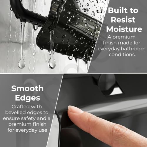 Image of Plantex J4 Stainless Steel Toilet Paper Holder for Bathroom /Tissue Holder for Washroom /Toilet roll Holder for Wall Mounted /Bathroom Accessories (PVD Black Finish) Onix