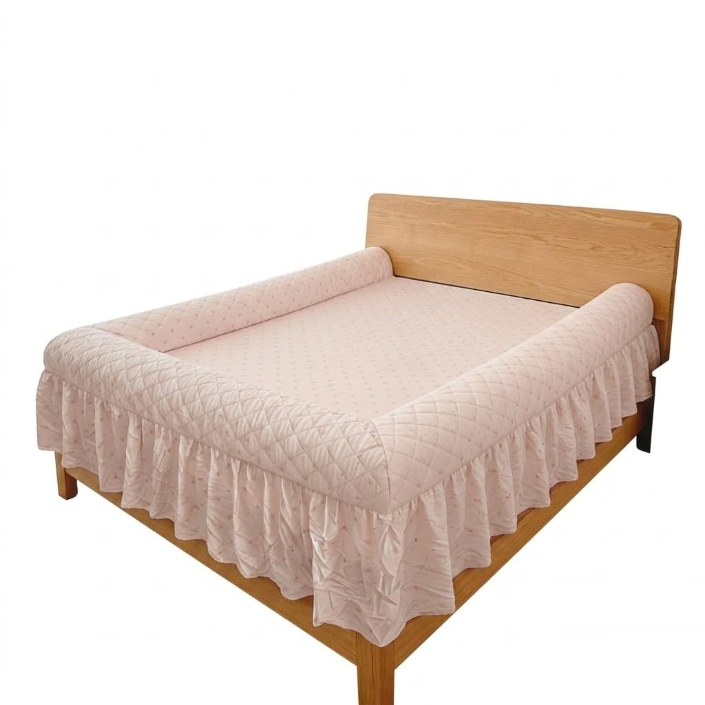 Jupe de lit rose 135x200 à volants pour une chambre romantique et cocooning
