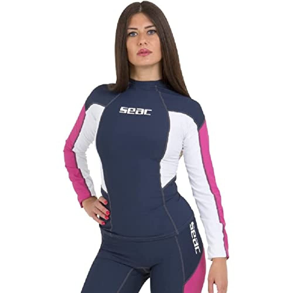 SEAC RAA Long Evo Lady Maglia Protettiva Rash Guard per Snorkeling e Nuoto Anti UV Donna (Pacco da 1)