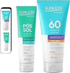 Kit Protetor Solar Fps 60 200g + pós Sol Aloe Vera E Camomila 120g Fps 50
