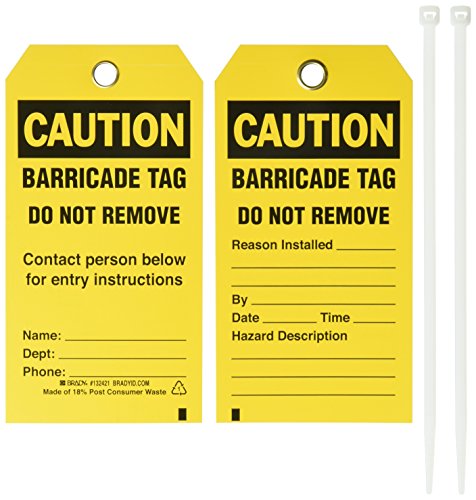 Tag Brady 132421 étiquette polyester jaune 25 pièces pour éviter les erreurs de tri