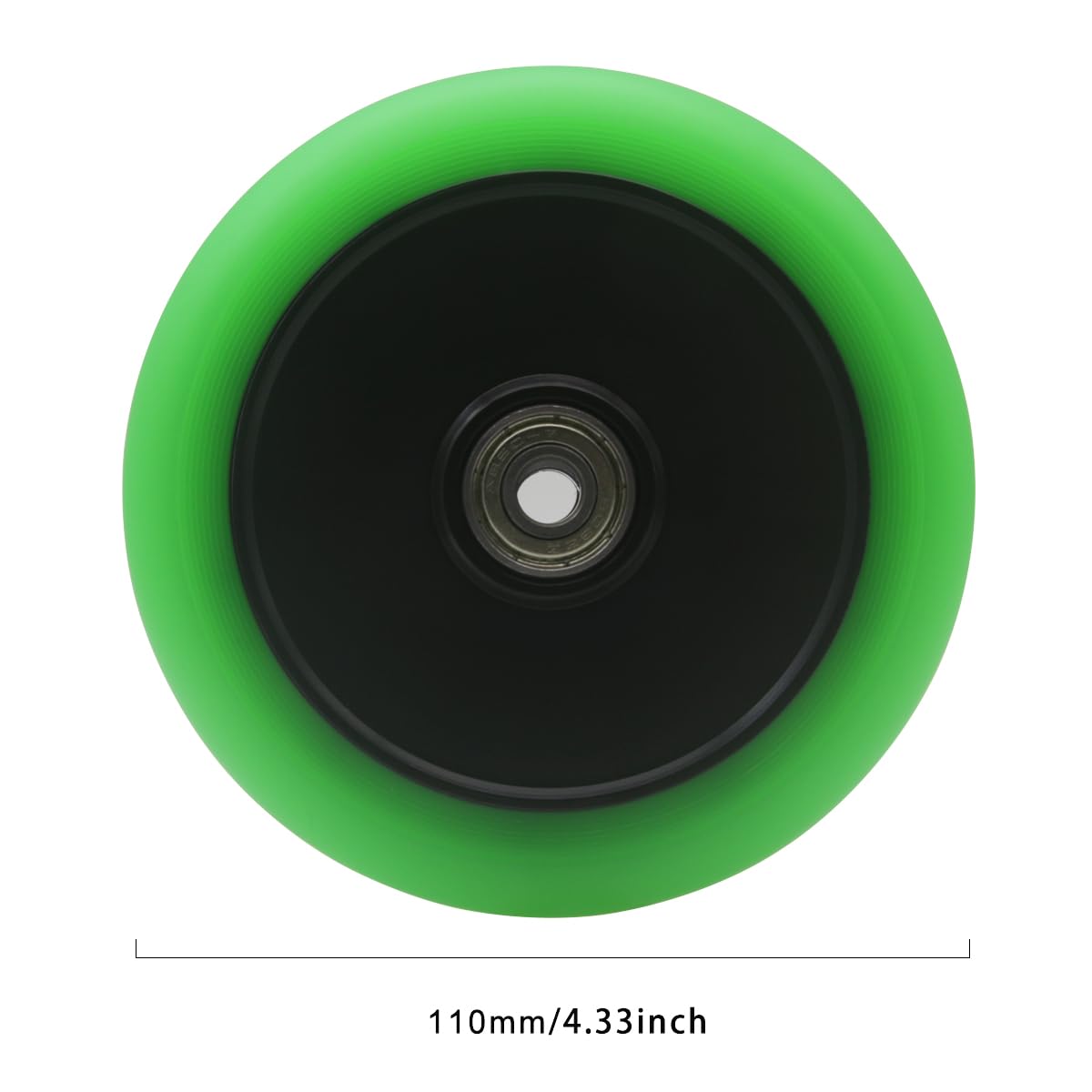 2Pcs 110mm Scooter Wheels - 110mm Pro Kick Scooter Wheels Replacement Pair-Plastic Core 110mm Scooter Wheels for Razor Fuzion Scooters (Green)