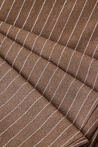 Image of SNITCH Men Casual Trousers | Relaxed Fit Pinstripe Design | Breathable Viscose Blend & Lightweight Fabric for Summer & Everyday Wear