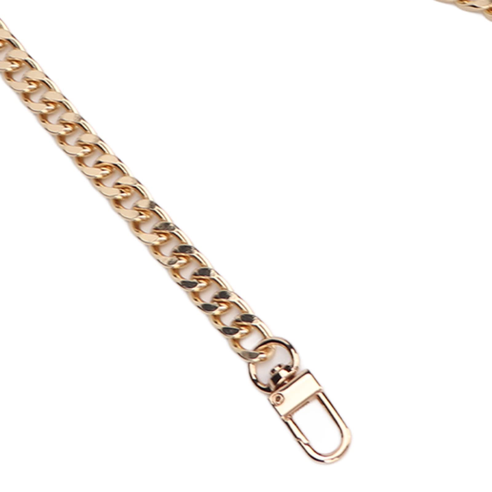 Paquete de 5 cadenas curvas de 1,2 m, suministros para fabricación de joyas, eslabones de metal trenzados a prueba de herrumbre, cadena artesanal para collar DIY, pulsera, j (Oro)