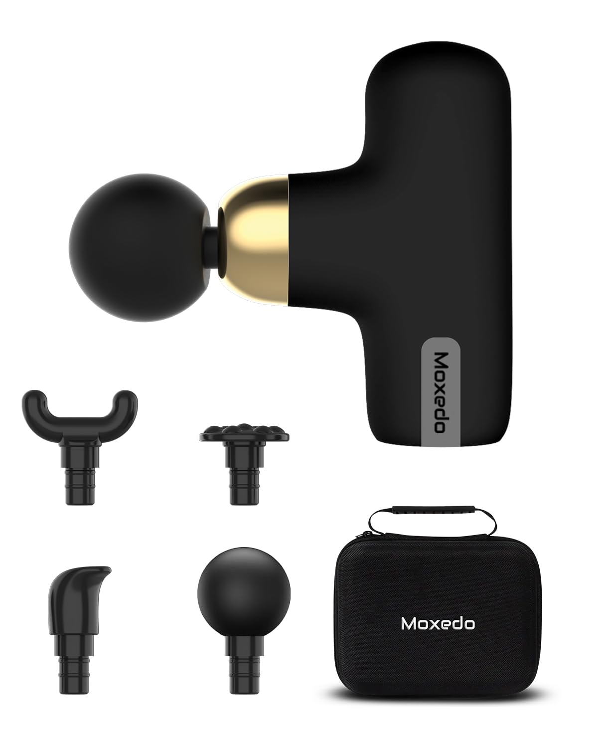 Handheld Muscle Mini Massage Gun for Back Pain Relief | Deep Tissue Portable Electric Massager with 4 Speed Levels, Quiet Brushless Motor, USB-C Rechargeable – Black