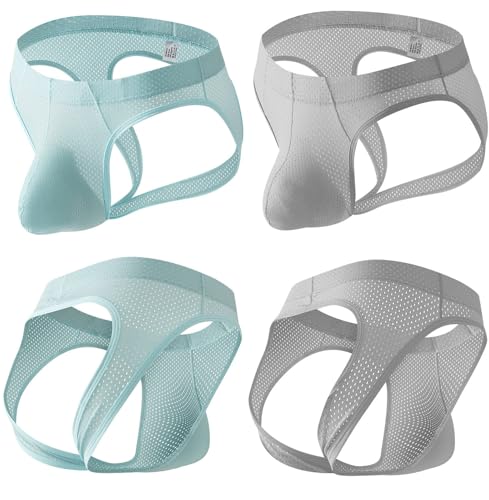 Men's 5-Pack Jockstrap Seamless Underwear Thongs Mesh Jock Strap Athletic Supporter4