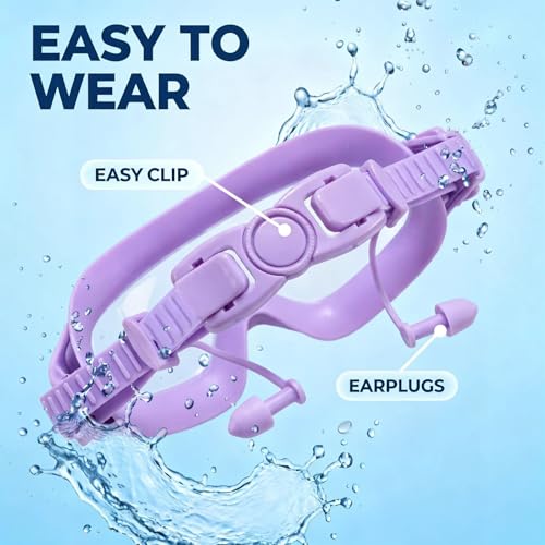 Image of Swim Goggles for Kids 6-12, Wide View Anti-Fog UV Protection No Leaking,Boys Girls Youth Swimming Goggles