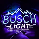 JFLLamp BUSCH LIGHT Neon Signs for Wall Decor Neon Lights for Wall Decor Neon Lights for Bedroom Led Signs Suitable for Man Cave Beer Bar Pub Restaurant Christmas Birthday Party Gift Led Art Wall Hanging Decorative Lights Unique Gift for Lover, 5V Power Adapter, 15.7*