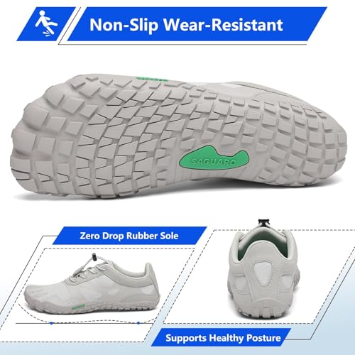Image of SAGUARO Womens Mens Barefoot Shoes Minimalist Trail Runner Wide Toe Box Zero Drop Outdoor Cross Training Shoe