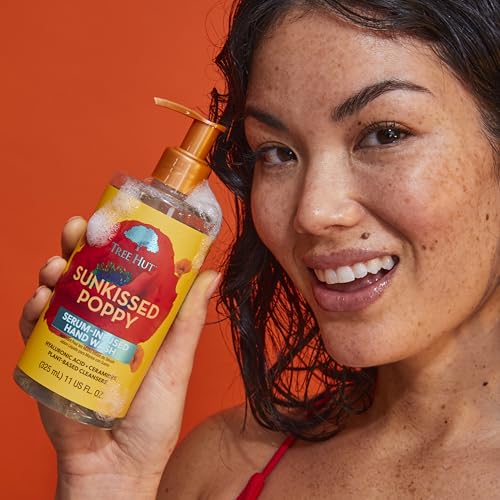 Image of Tree Hut Sunkissed Poppy Serum Infused Hand Wash, Nourish & Hydrate Hands with Strengthening Skin Care, Long Lasting Scent, Cleanse & Lock in Moisture, 11 fl oz. (Pack of 2)