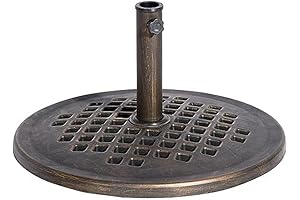 UBP24241-BR 24-Inch Cast Stone Umbrella Base: Durable and Stylish