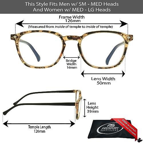Image of proSPORT Multifocal Progressive 3 Magnifications in 1 Lens No Line Computer Gaming Reading Glasses for Men & Women