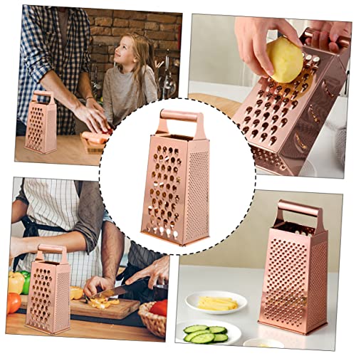 Rallador caja de acero inoxidable dorado 4 lados miniatura 3