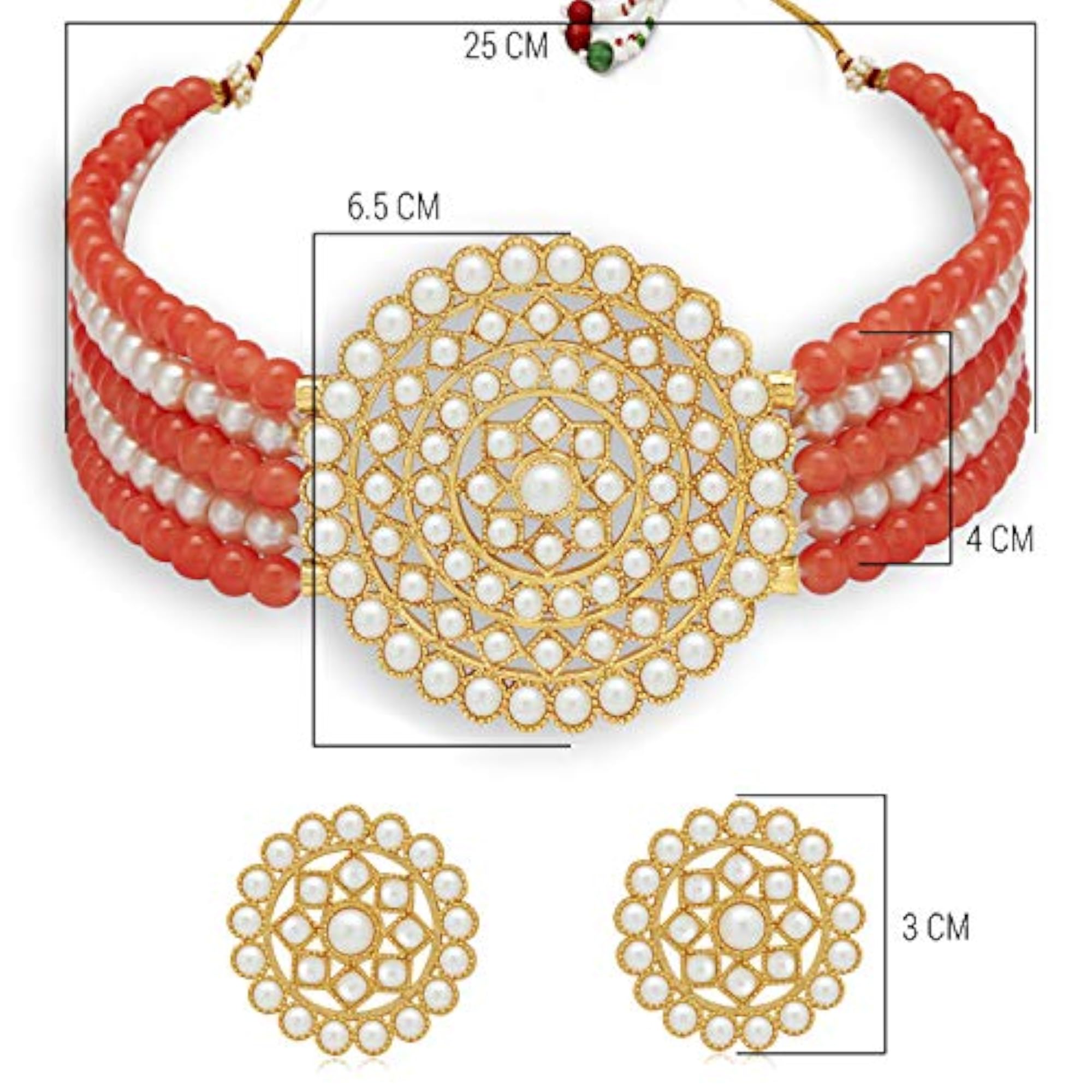 Elegant Pearl Choker Set with Stud Earrings