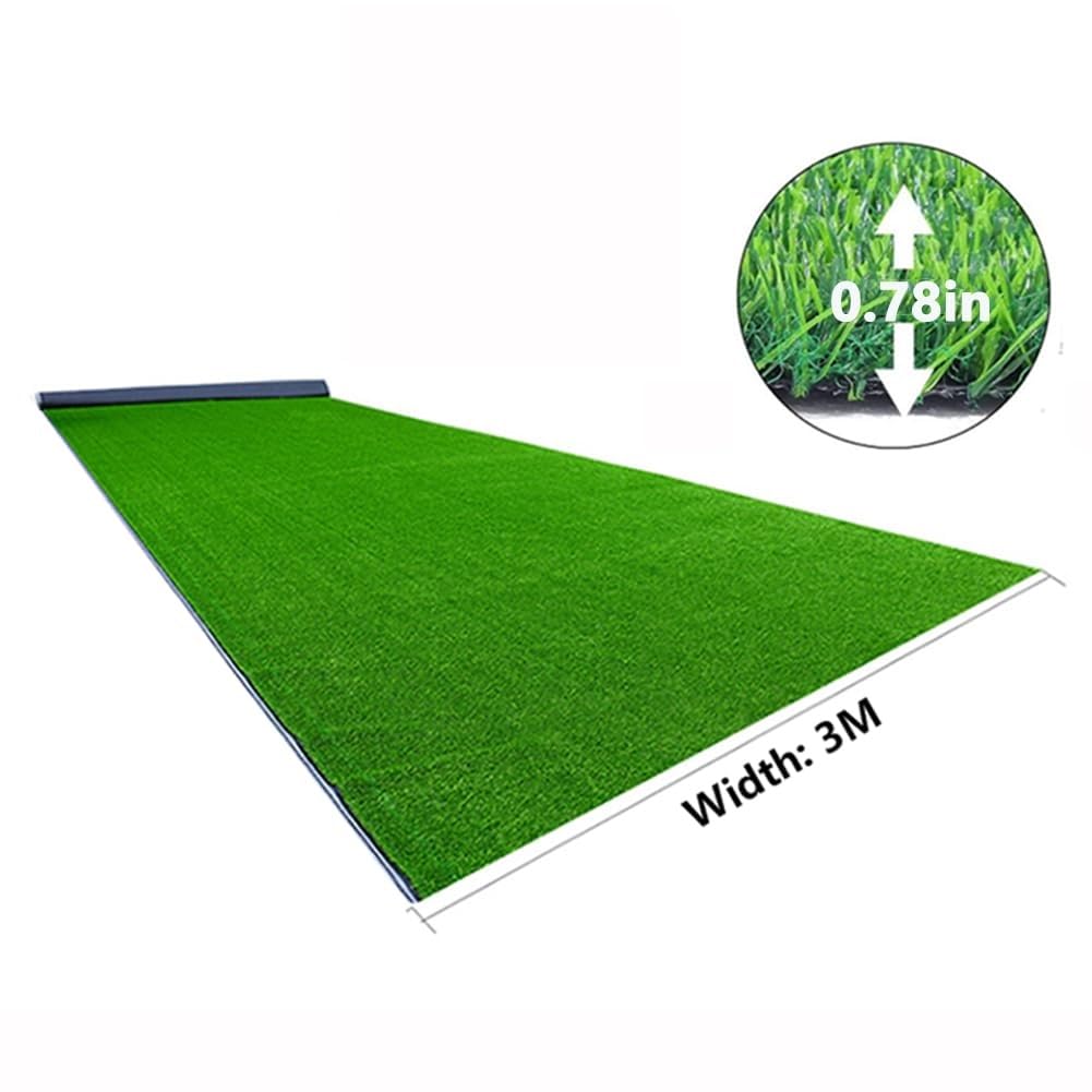 Tappeto artificiale di alta qualità, 3 x 6 m, resistente ai raggi UV, per esterni/interni, a bassa manutenzione, tappeto sintetico per giardino, patio e decorazione del cortile