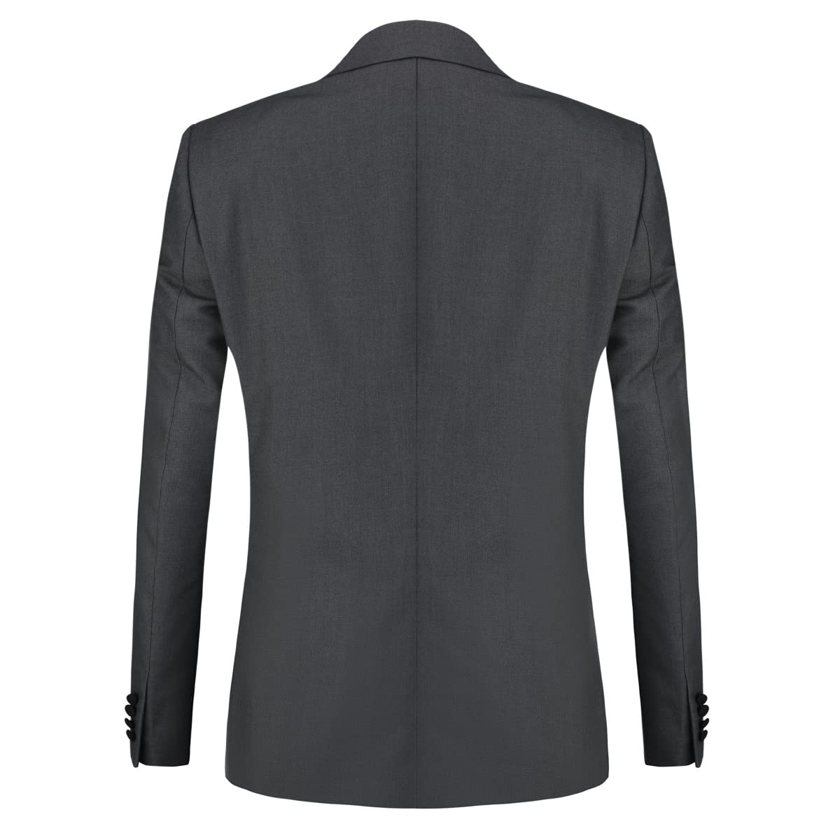 YOUTHUP Abito da Smoking da Uomo in 3 Pezzi con Revers a Lancia a 1 Bottone (Gilet e Pantaloni Blazer) Grigio, L