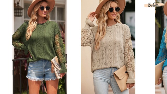 トップス yo BIOTOP sheer lace cord pullover Lace Cable Twofer Sweater | Nuuly