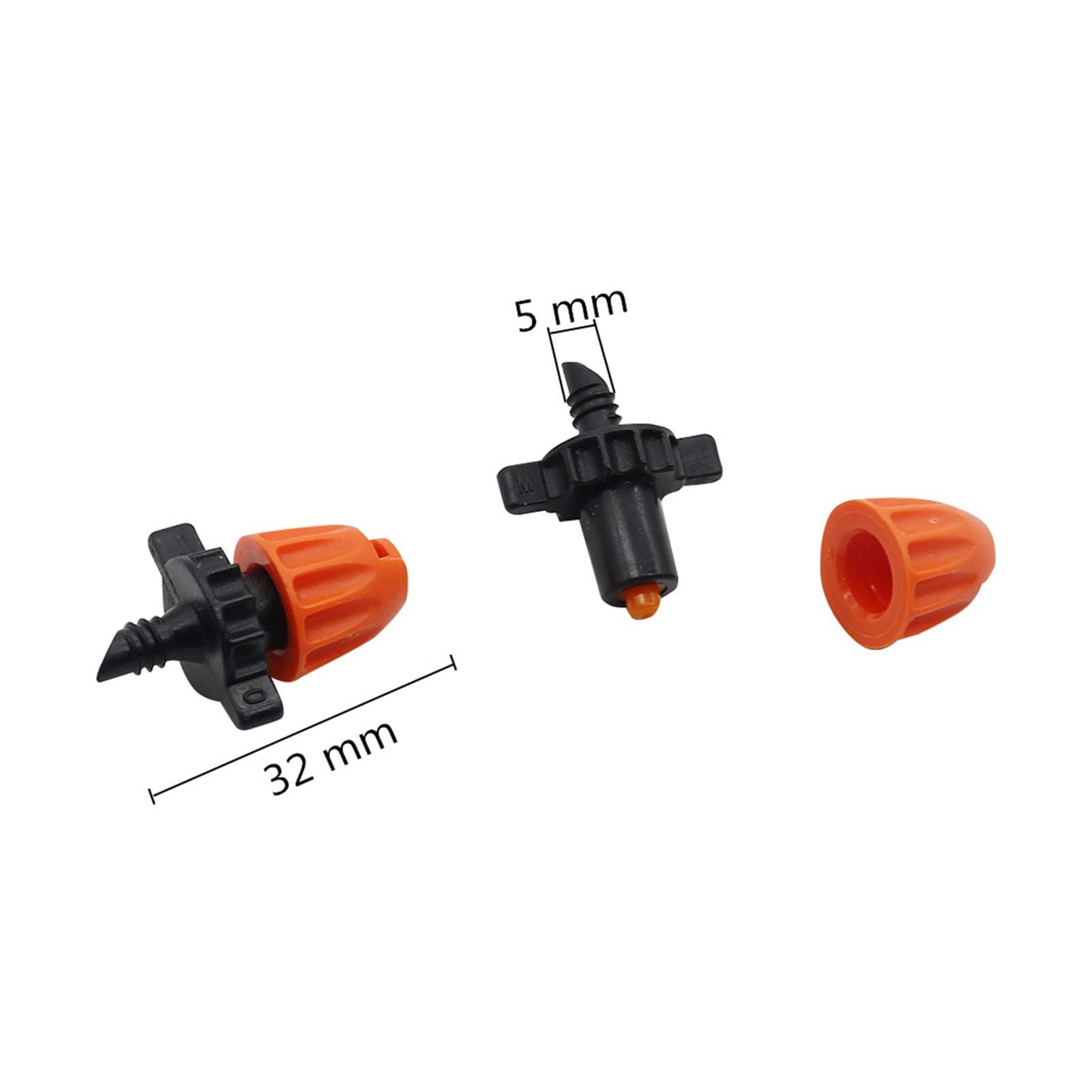Sistema di irrigazione for irrigazione a prato da giardino 200 pezzi di ugello a rifrazione a striscia filettata da 4 mm Angolo di spruzzo 90/180/360 Sprinkler for irrigazione a goccia da giardino ( C
