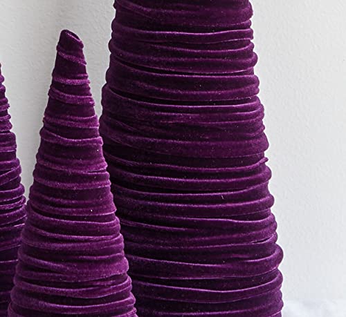Image of Your Heart's Content Plum Velvet Trees Set of 3 (Plum)