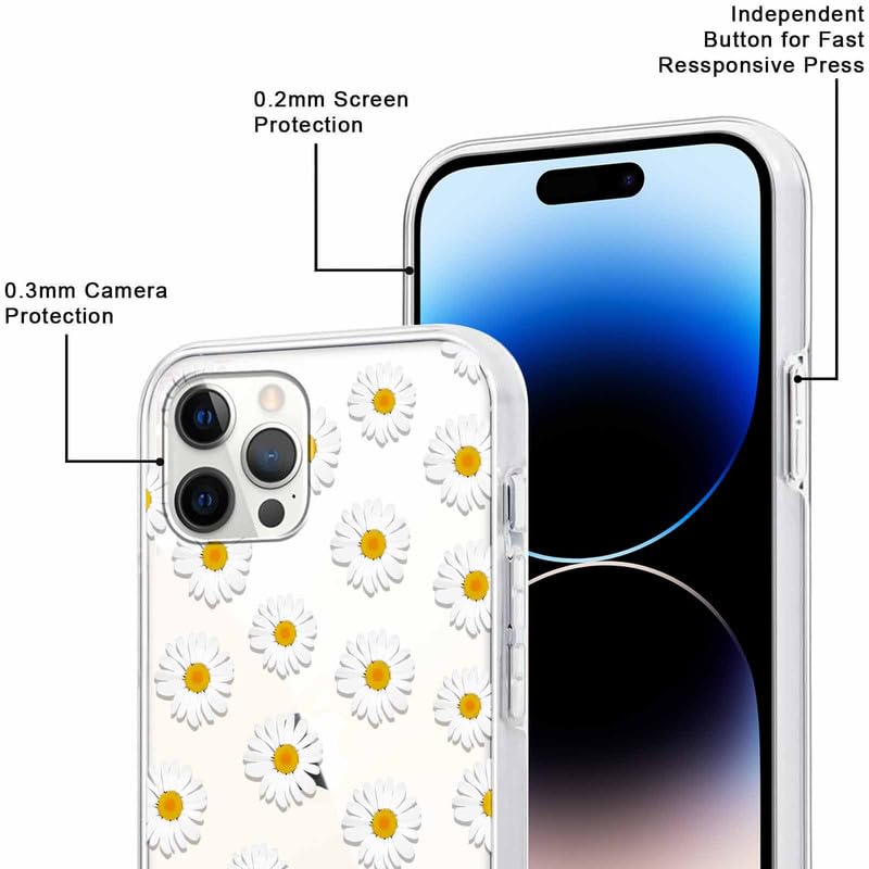 Yoedge Cover Per IPhone 14 Pro Max Con Disegno Margherita – Silicone Morbidissimo Opaco – Viola Chiaro E Rosa – Antiurto - 3