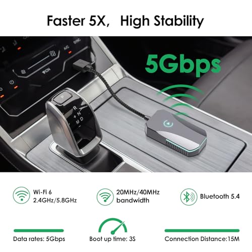 Adaptador CarPlay inalámbrico para iPhone para viajar sin cables en coche 5