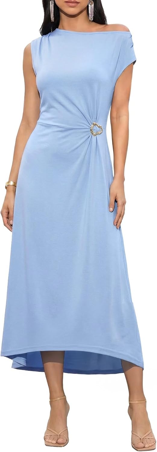 Dokotoo Women's Summer 2026 Casual Crewneck Sleeveless Elegant Wedding Guest Cocktail Party Long Maxi Dress - Image 2