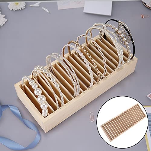 F Fityle Wooden Headband Holder Hair Accessory Scrunchie Chains Bracelets Necklaces Storage Display Organizer Women Girls