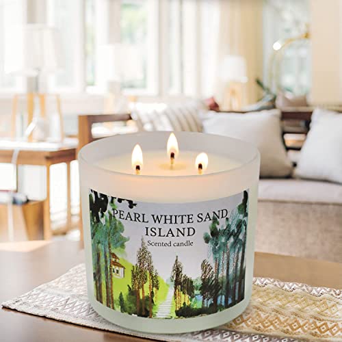 Scented Candle Gifts for Women, Large 3 Wick Peach & Sandalwood Candle for Home Scented, 13.4 Oz Natural Soy Wax with Essential Oils for Stress Relief, 75 Hours Long-Lasting, Christmas Gifts for Women - Image 7