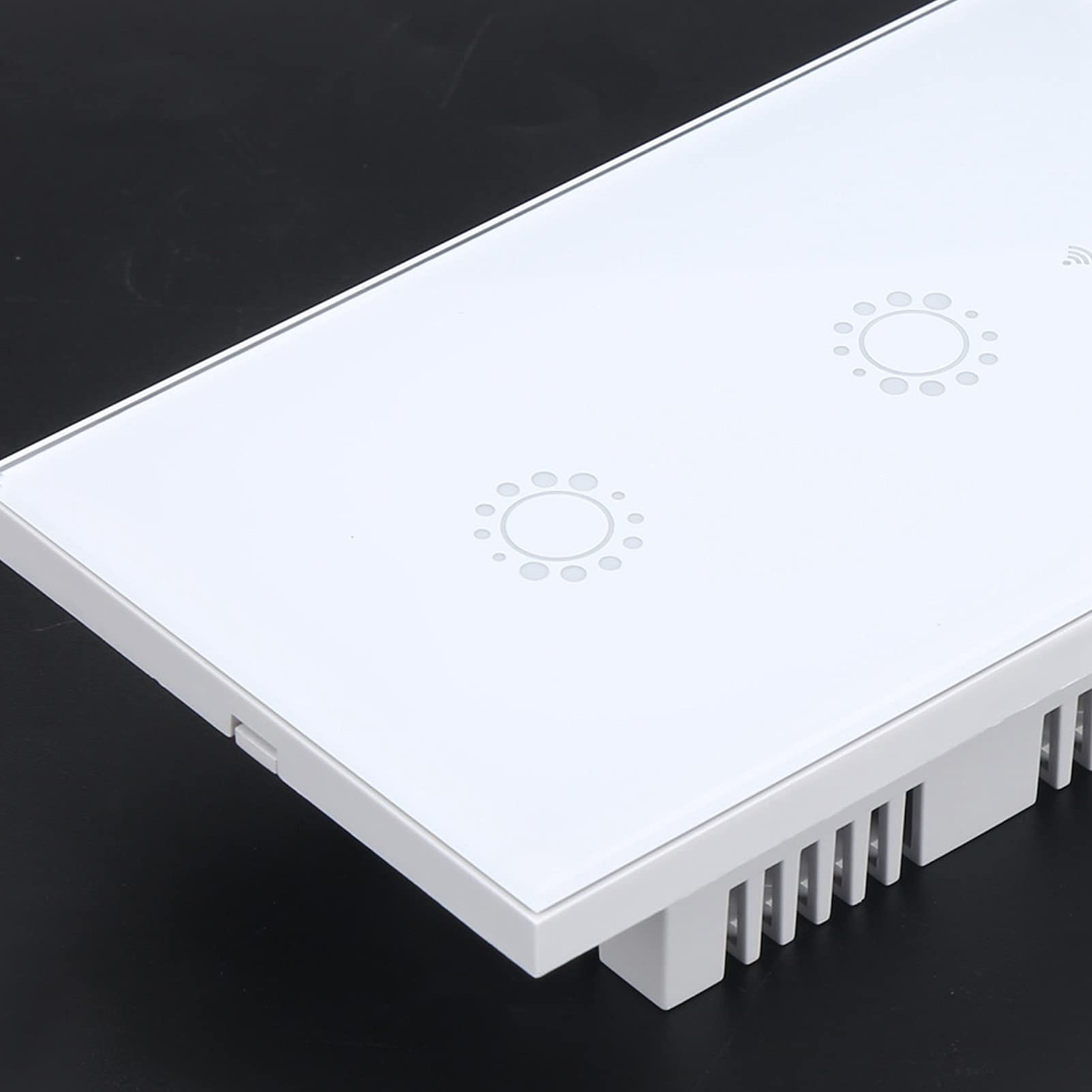 Yosoo Health Gear Interruptor Táctil Wifi, Interruptor Táctil Inteligente de 2 Canales de 95 a 240 VCA, Control Remoto de Aplicaciones, Soporte de Voz, de Luz de Pared para Usuarios de Talleres de