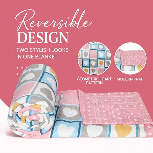 Image of DECORUM Cloud Cotton Double Bed Comforter 90x90 Inch 250 GSM | Ultrasonic Quilted AC Blanket | Lightweight All Season Microfiber Quilt | Ultra Soft & Warm Bedding