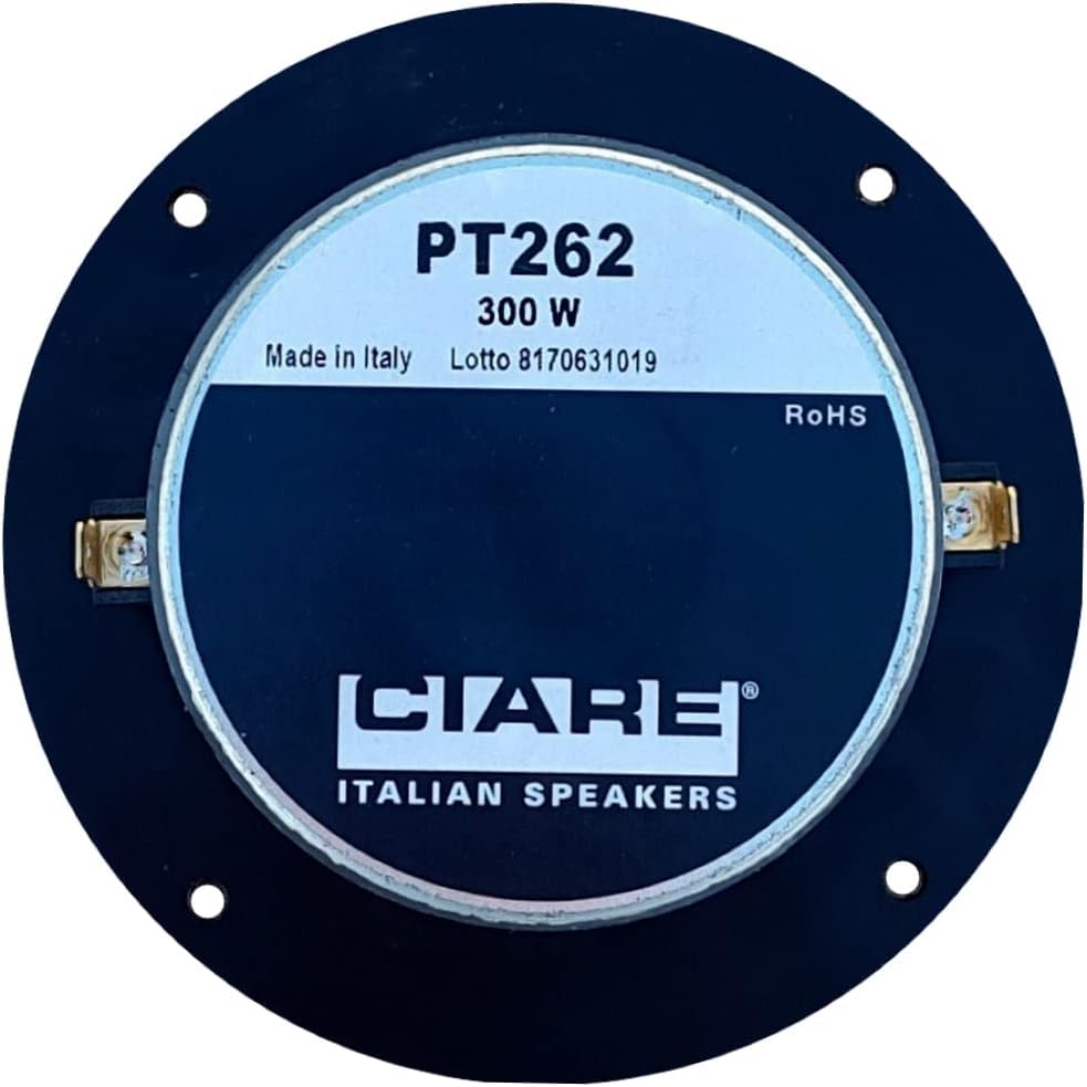 KIT SET PER CIARE PT262 1 tweeter nero da 5" 13 cm 130 mm di diametro 150 watt rms 300 watt max impedenza 8 ohm 105 db spl, 1 pezzo + condensatore e 5 sticker omaggio