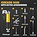 Fantictas Grease Gun Kit, 8000 PSI Leak-Proof Pistol Grip Grease Gun with Lock Coupler, 18