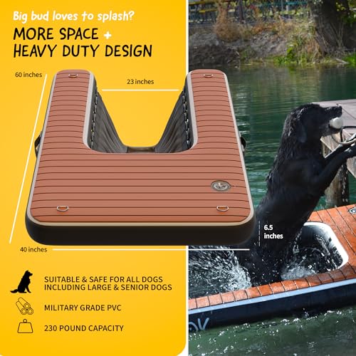 Dokdogdokinflatabledockplatformsafeeasywateraccessfordogsupto230lbsfloatingnonslipevafoamwithdogboatrampforpooldocklakemilitarygradehighvisibility  Cucciolini Doodles   cucciolini doodles