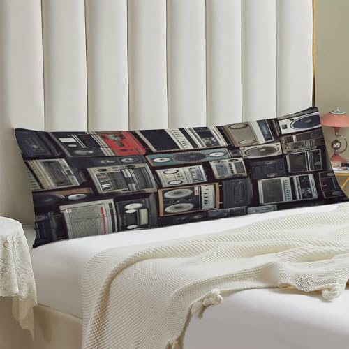 Housse de coussin de corps rétro radio pour décorer un canapé ou une chambre