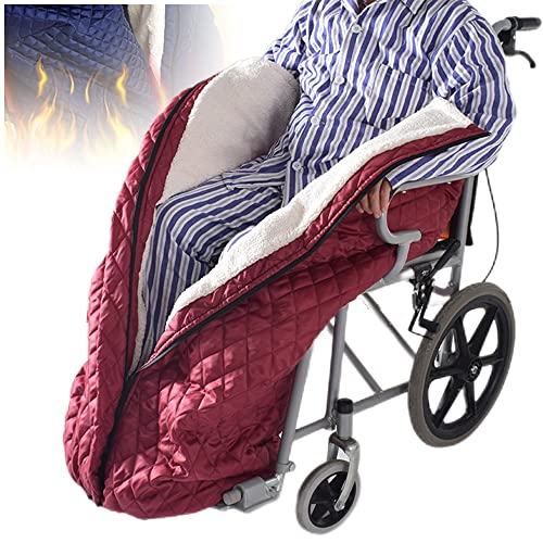 Rollstuhl Sack,Fleece-Futter Gemütlich Mit Reißverschluss Unterseite Wasserdicht Unterkörper Warm Halten Fußsack Schlupfsack Universelle Rollstuhlsack Für Erwachsene Rollstuhl Sack Cover