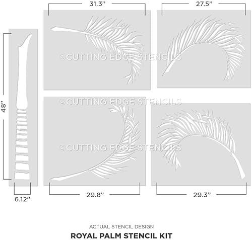 Miniatura 3 de Royal Palm Tree Stencil - Plantilla tropical para pintar paredes - Plantillas modernas para una fácil decoración de bricolaje - Plantilla de pared