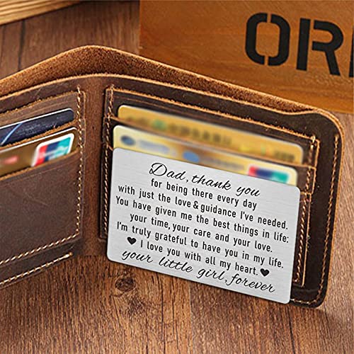 Laluminter Dad Gifts from Daughter - Thank You Dad Engraved Wallet Card Inserts - Father Fathers Day Christmas Keepsake4