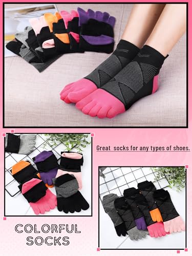 6 Pairs Women Men Ankle Toe Socks Cotton Warm Crew Toe Separator Socks for Athletic Running2